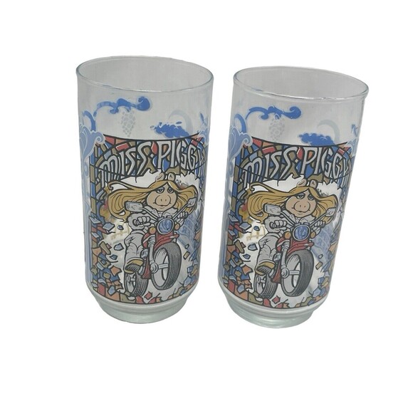 Vintage McDonald's The Great Muppet Caper 2 Glasses Muppets Miss Piggy 1981 - Picture 11 of 16
